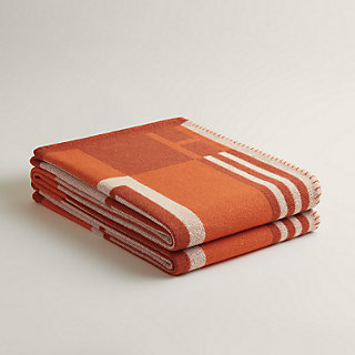 HERMES エルメス　イターク　クッション　テラコッタ　タンジェリン ithaque-blanket--103863M 03-